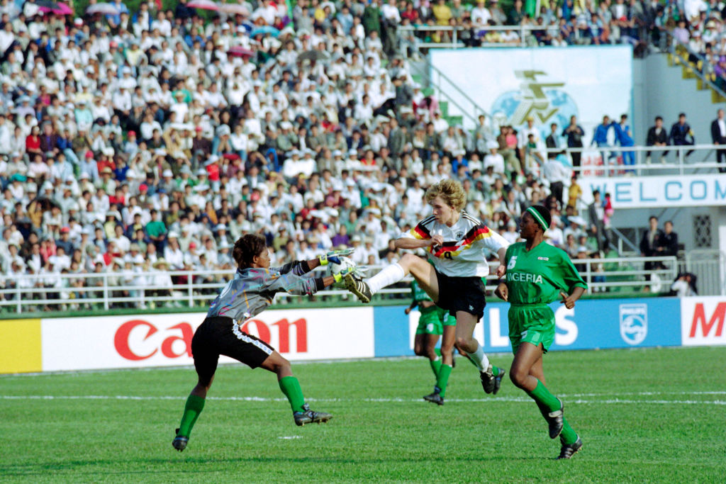 Germany take on Nigeria at 1991 Women's World Cup 