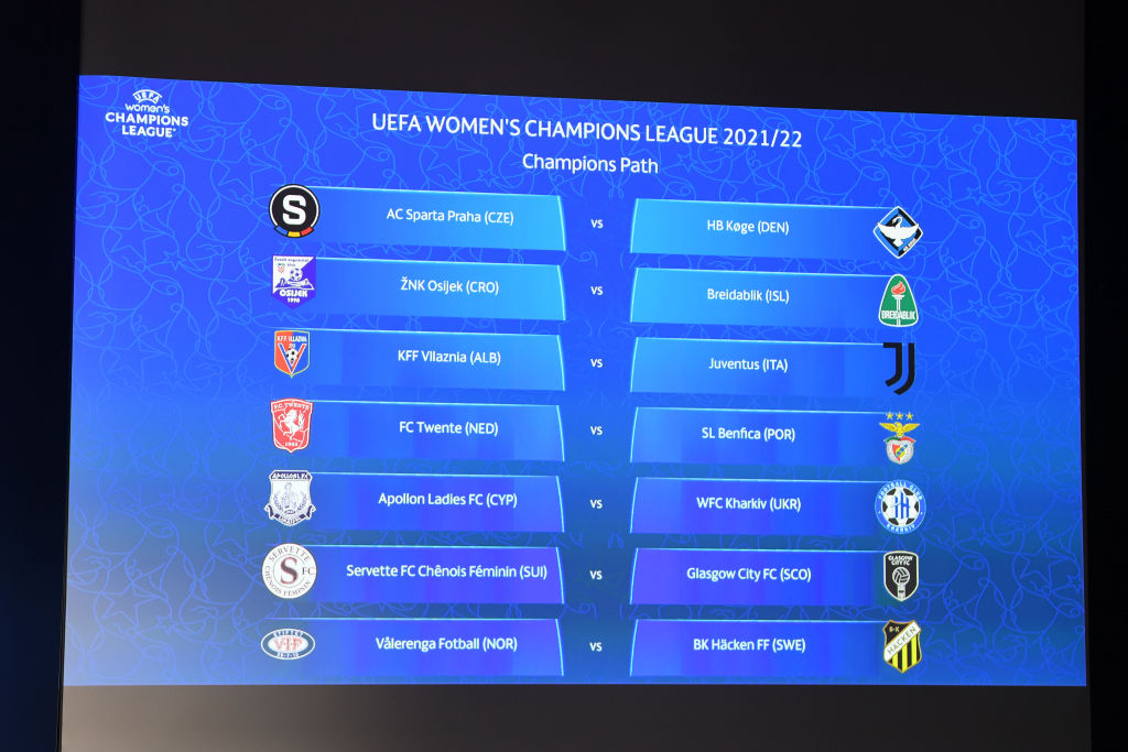 UEFA Women's Champions League 2021/22 Round 2 draw UEFA Women's Champions League 2021/22 Round 2 draw