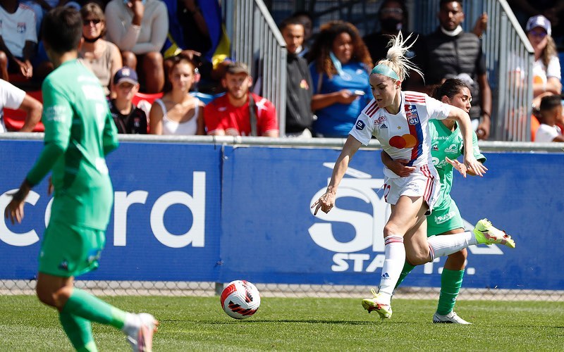 Ellie Carpenter in Lyon's 6-0 win. (Source: @OLfeminin Instagram)