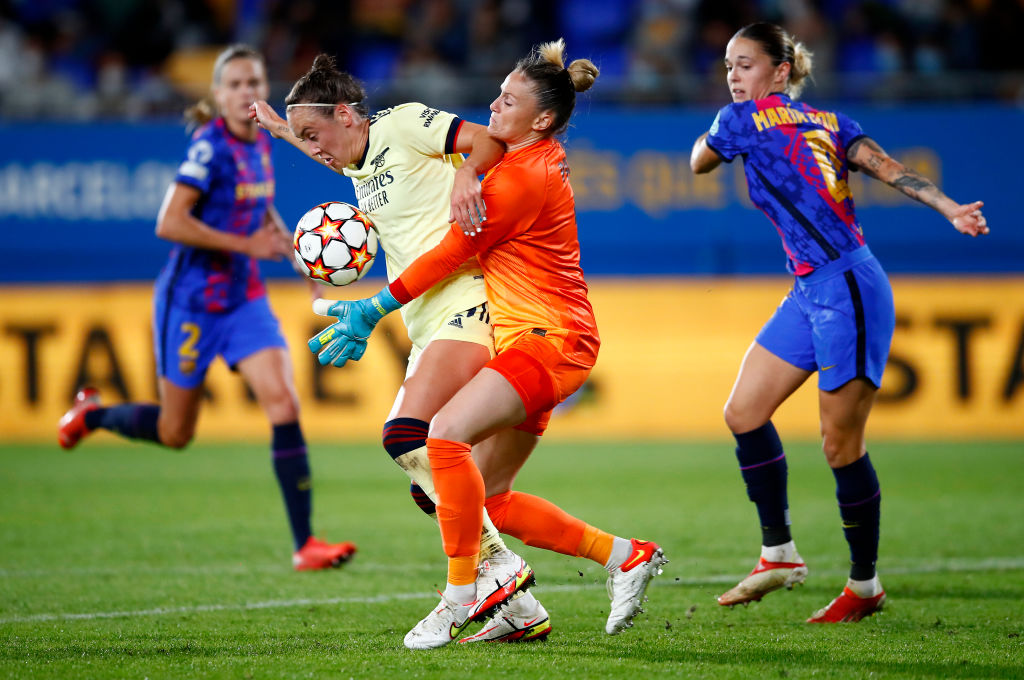Caitlin Foord is tackled by Sandra Panos of FC Barcelona (Source: GettyImages) Caitlin Foord is tackled by Sandra Panos of FC Barcelona (Source: GettyImages)