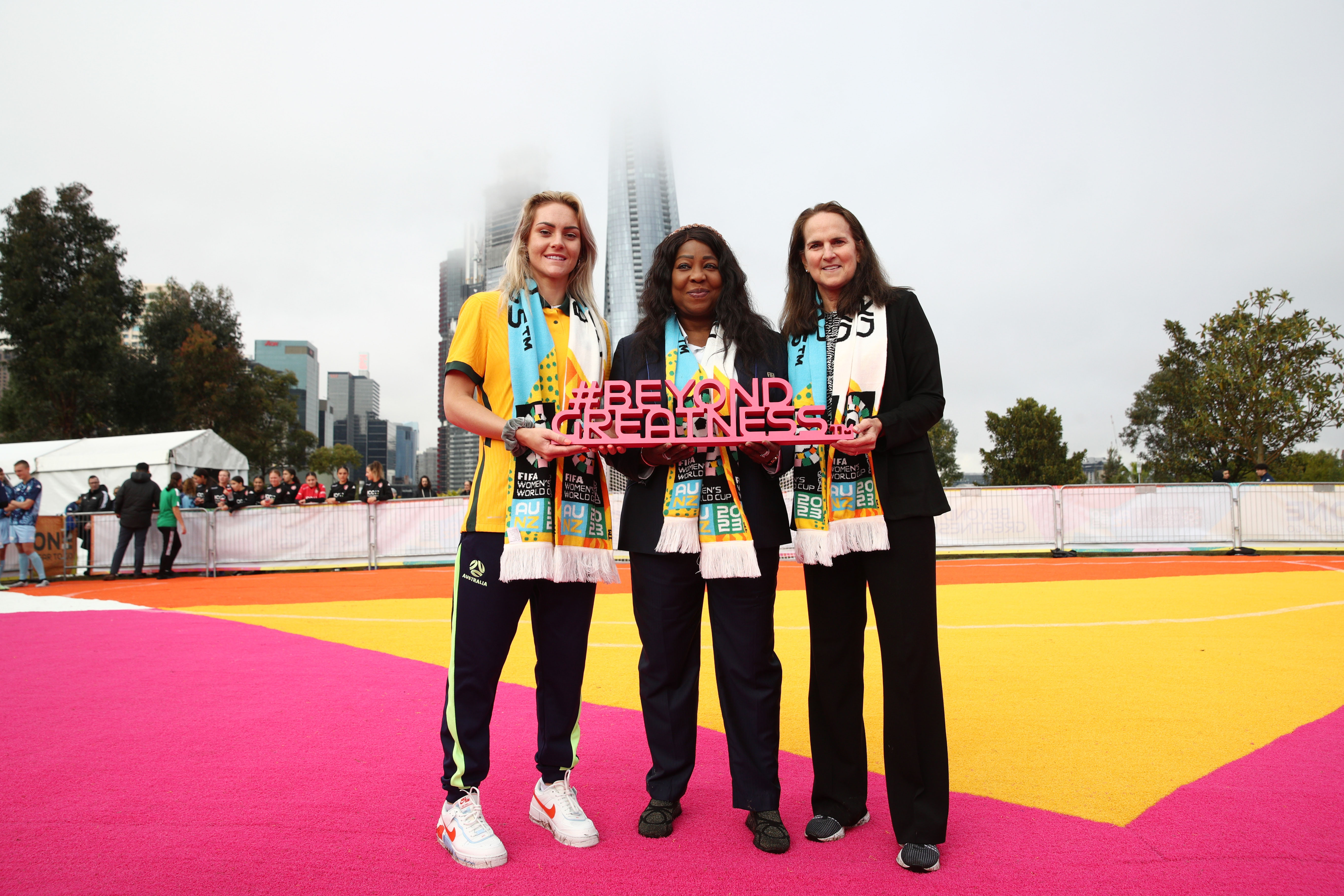 Ellie, Fatma and Carla at the Unity Pitch launch