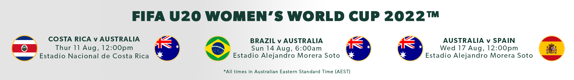 FIFA U20 Women’s World Cup 2022™ YMAT Fixtures Thin Banner