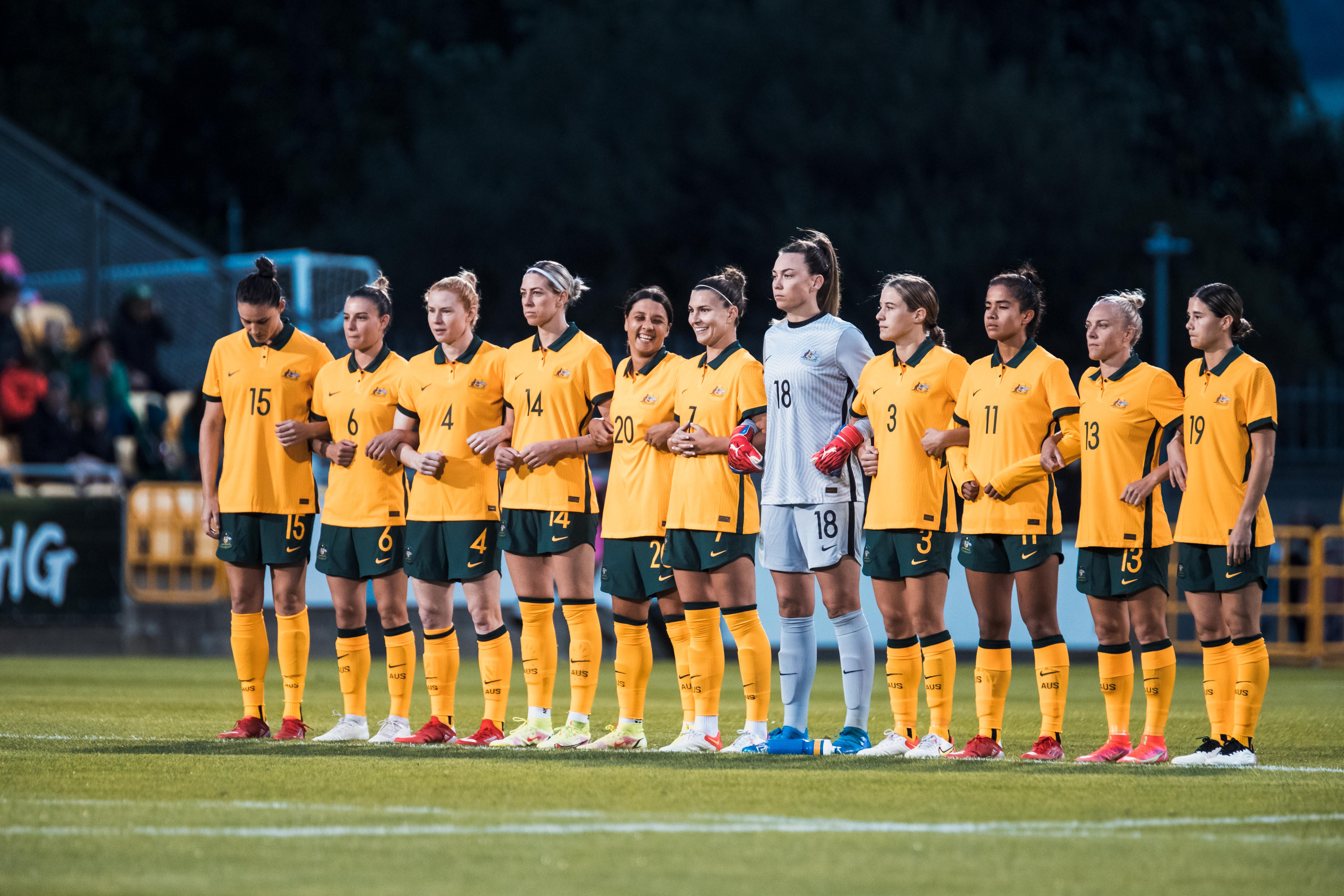 The CommBank Matildas before their game against the Republic of Ireland. 