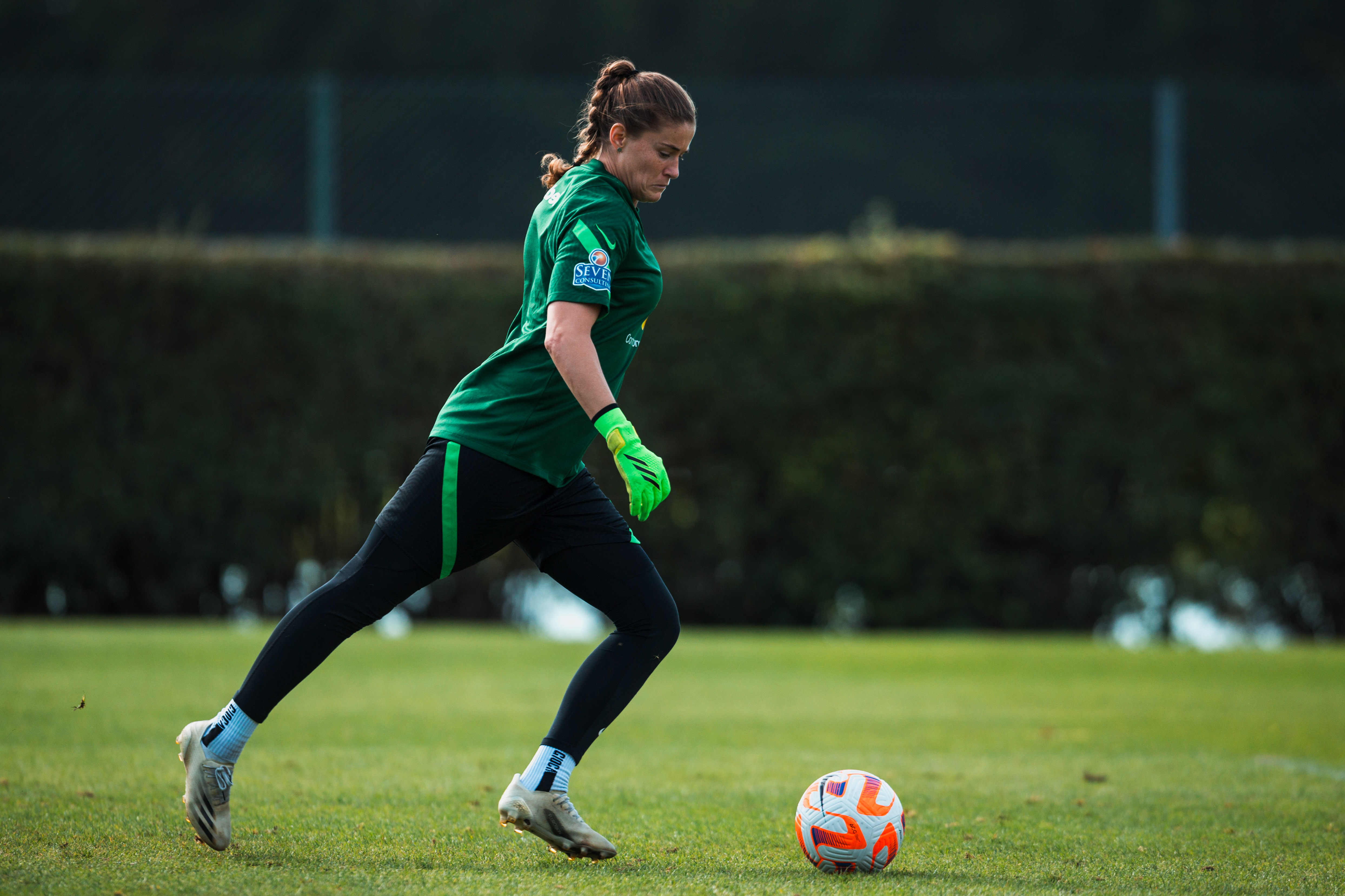 Teagan Micah during CommBank Matildas training in London (Photo: Ann Odong/Football Australia)