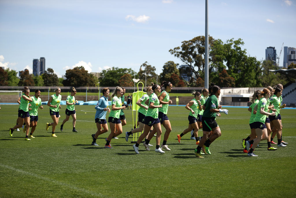 The CommBank Matildas training in Melbourne. (Photo by Robert Cianflone/Getty Images)