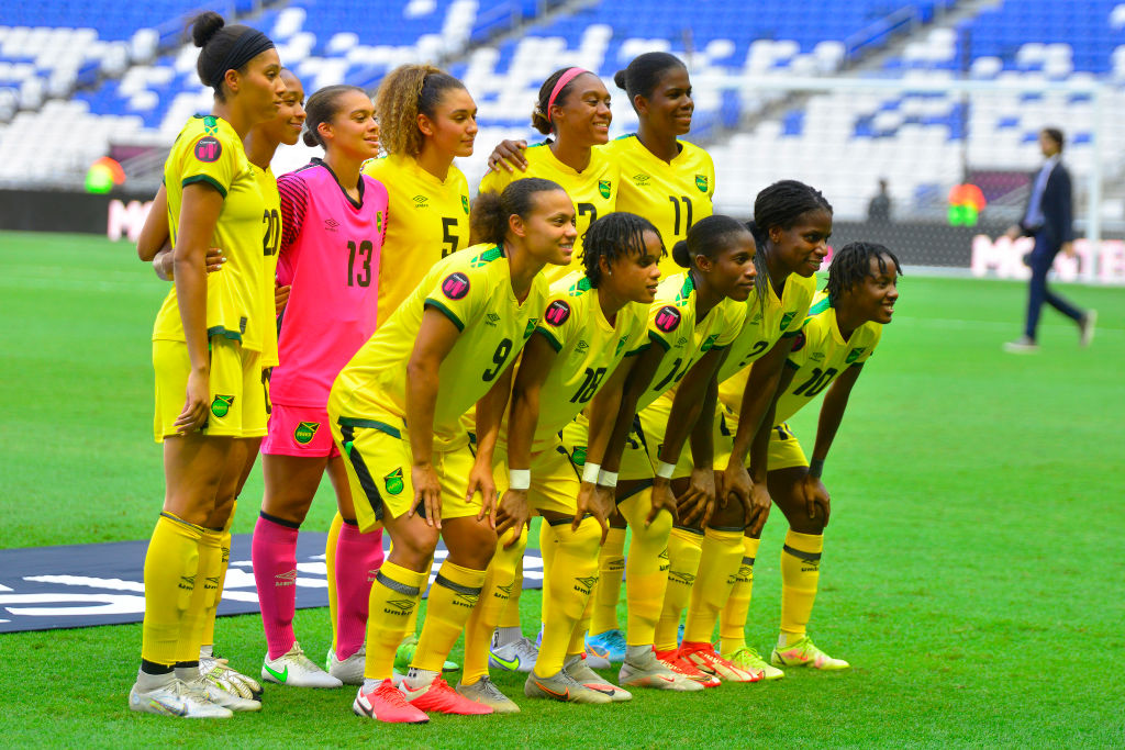 Players of Jamaica pose prior to the third place match between Costa Rica and Jamaica as part of the 2022 Concacaf W Championship at BBVA Stadium on July 18, 2022 in Monterrey, Mexico. (Photo by Jaime Lopez/Jam Media/Getty Images) Players of Jamaica pose prior to the third place match between Costa Rica and Jamaica as part of the 2022 Concacaf W Championship at BBVA Stadium on July 18, 2022 in Monterrey, Mexico. (Photo by Jaime Lopez/Jam Media/Getty Images)