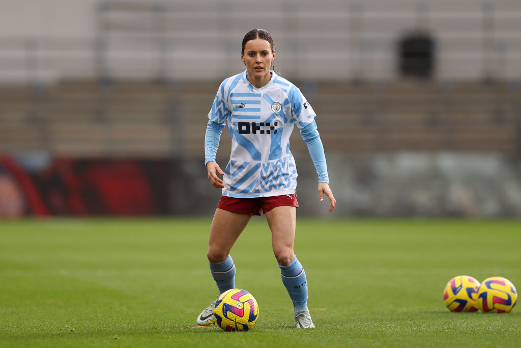 Hayley Raso of Manchester City warms up prior to the FA Women's Super League match between Manchester City and Liverpool at The Academy Stadium on October 30, 2022 in Manchester, England. (Photo by Lewis Storey/Getty Images) Hayley Raso of Manchester City warms up prior to the FA Women's Super League match between Manchester City and Liverpool at The Academy Stadium on October 30, 2022 in Manchester, England. (Photo by Lewis Storey/Getty Images)