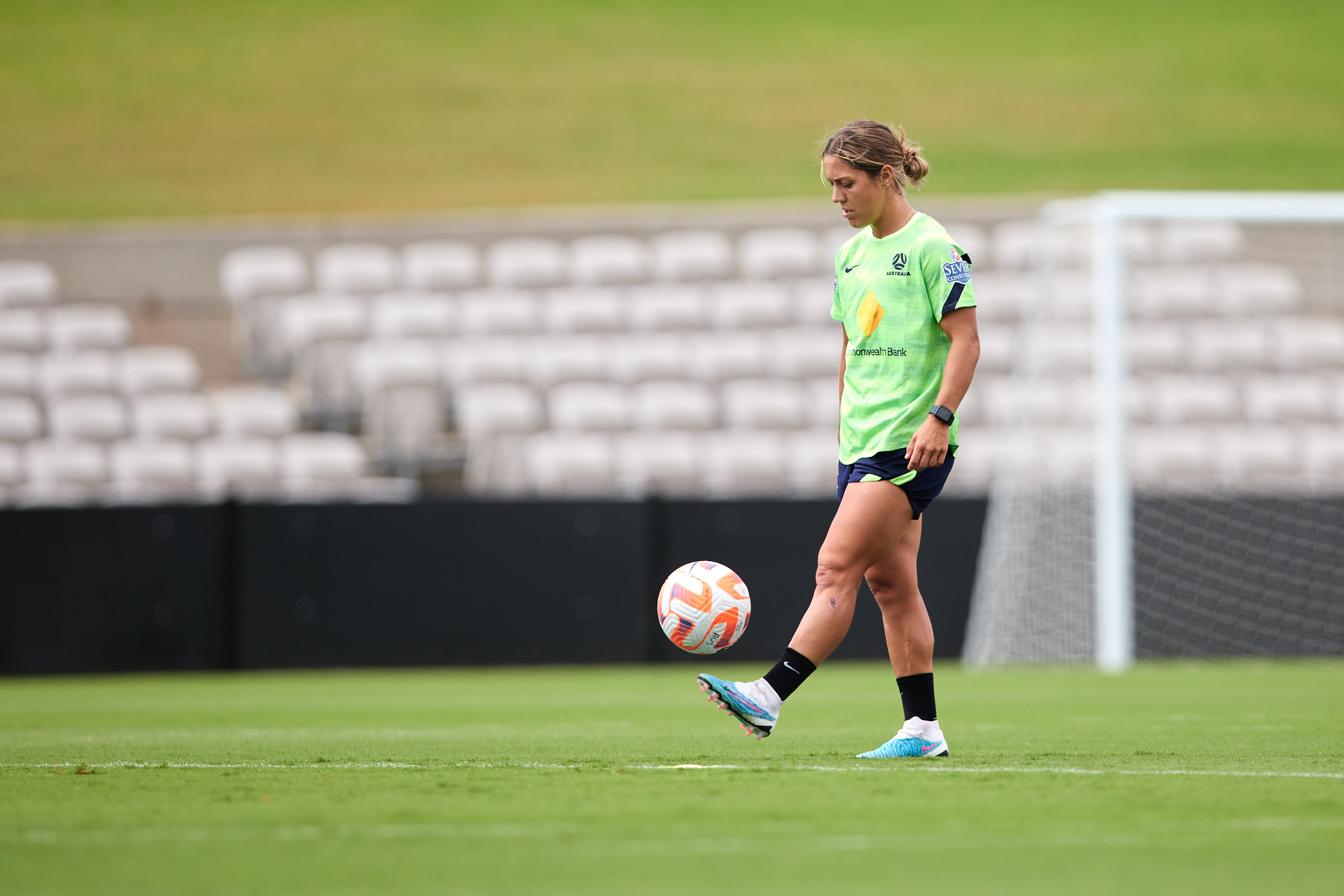 Katrina Gorry during CommBank Matildas' training at Netstrata Jubilee Stadium in Sydney. (Photo: Rachel Bach/By The White Line)