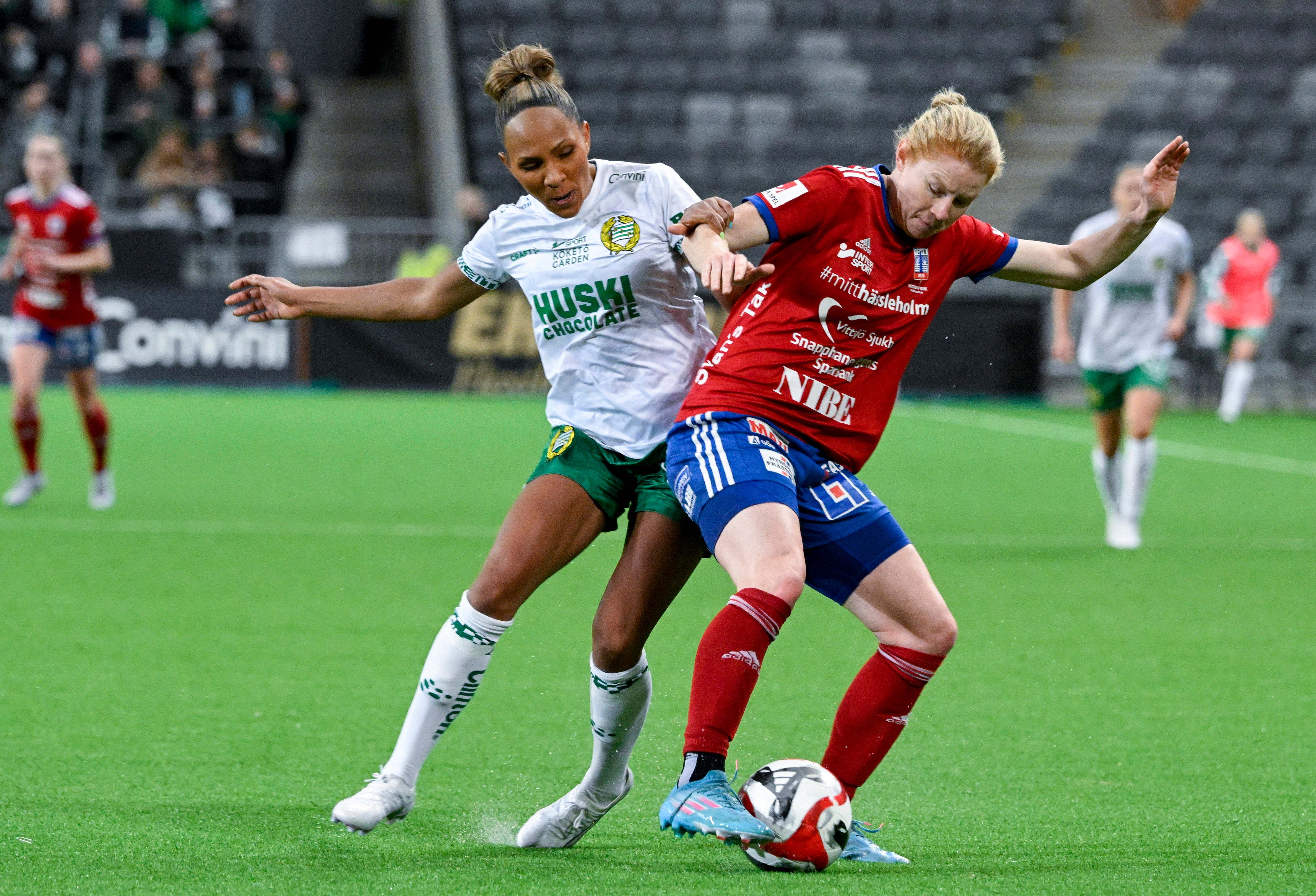 Vittsjös Clare Polkinghorn during Sundays match, premiere in the womens league, between Hammarby IF and Vittsjö GIK