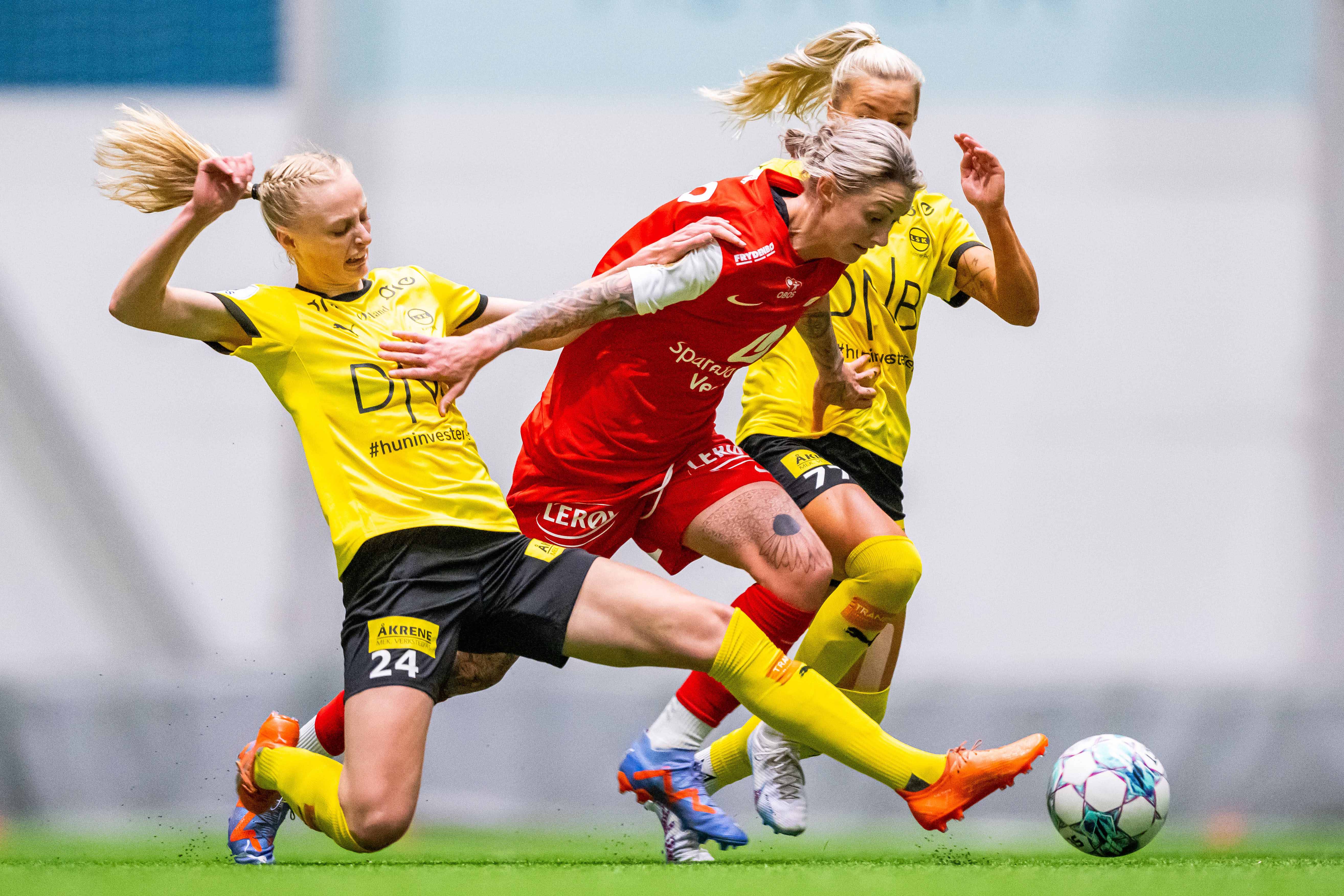 Larissa Crummer of Brann during the Toppserien football match between LSK Kvinner and Brann on April 15, 2023 in Lillestrom Larissa Crummer of Brann during the Toppserien football match between LSK Kvinner and Brann on April 15, 2023 in Lillestrom