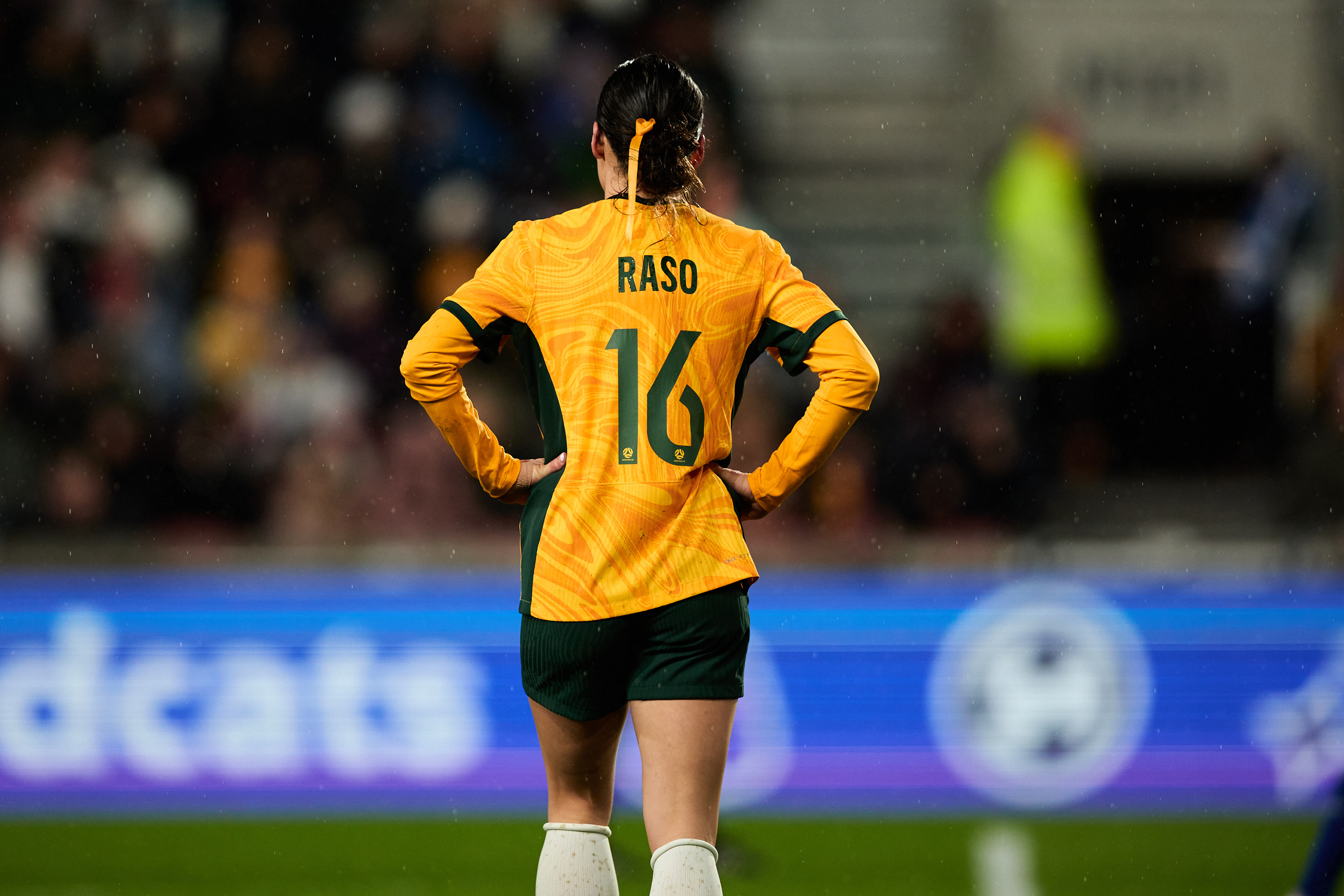Hayley Raso during Australia's game against England. (Photo: Rachel Bach/By The White Line) Hayley Raso during Australia's game against England. (Photo: Rachel Bach/By The White Line)