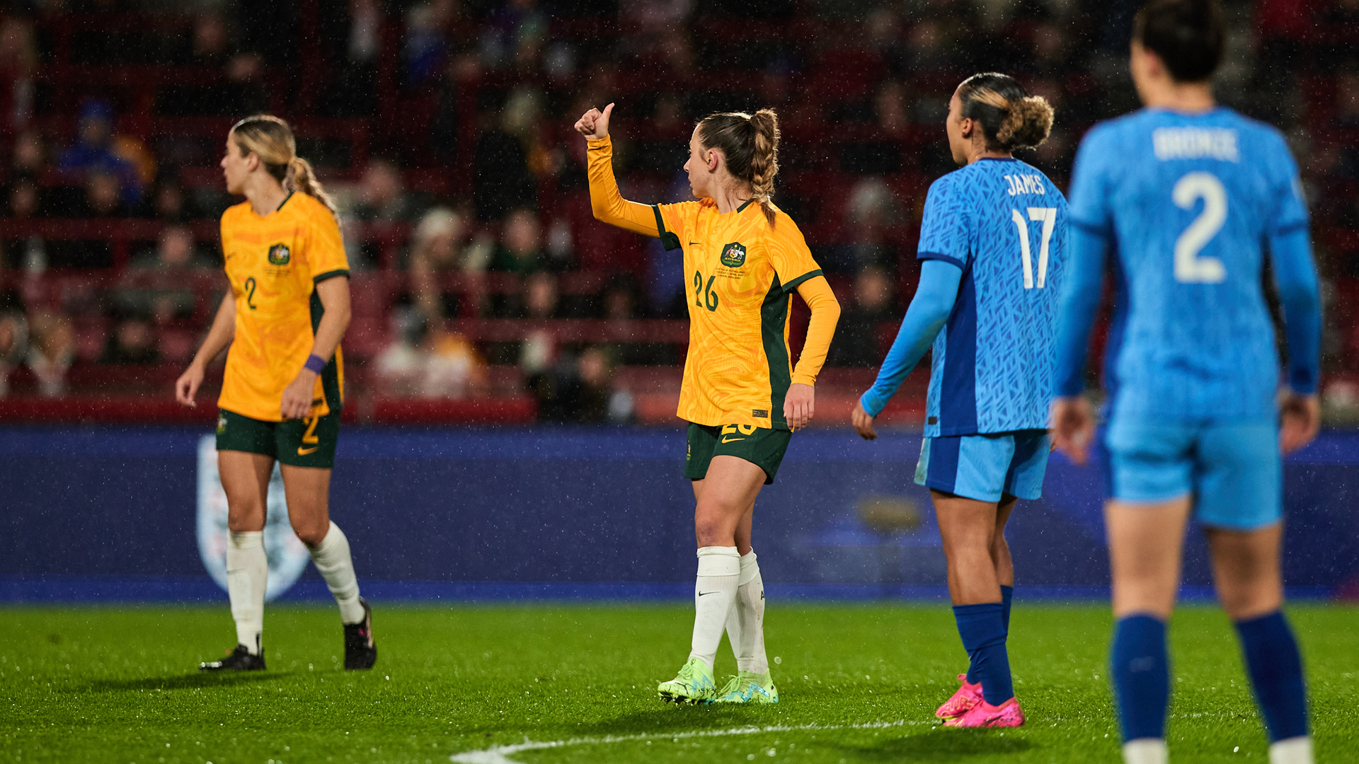 Clare Wheeler during Australia's game against England in London. (Photo: Rachel Bach/By The White Line)