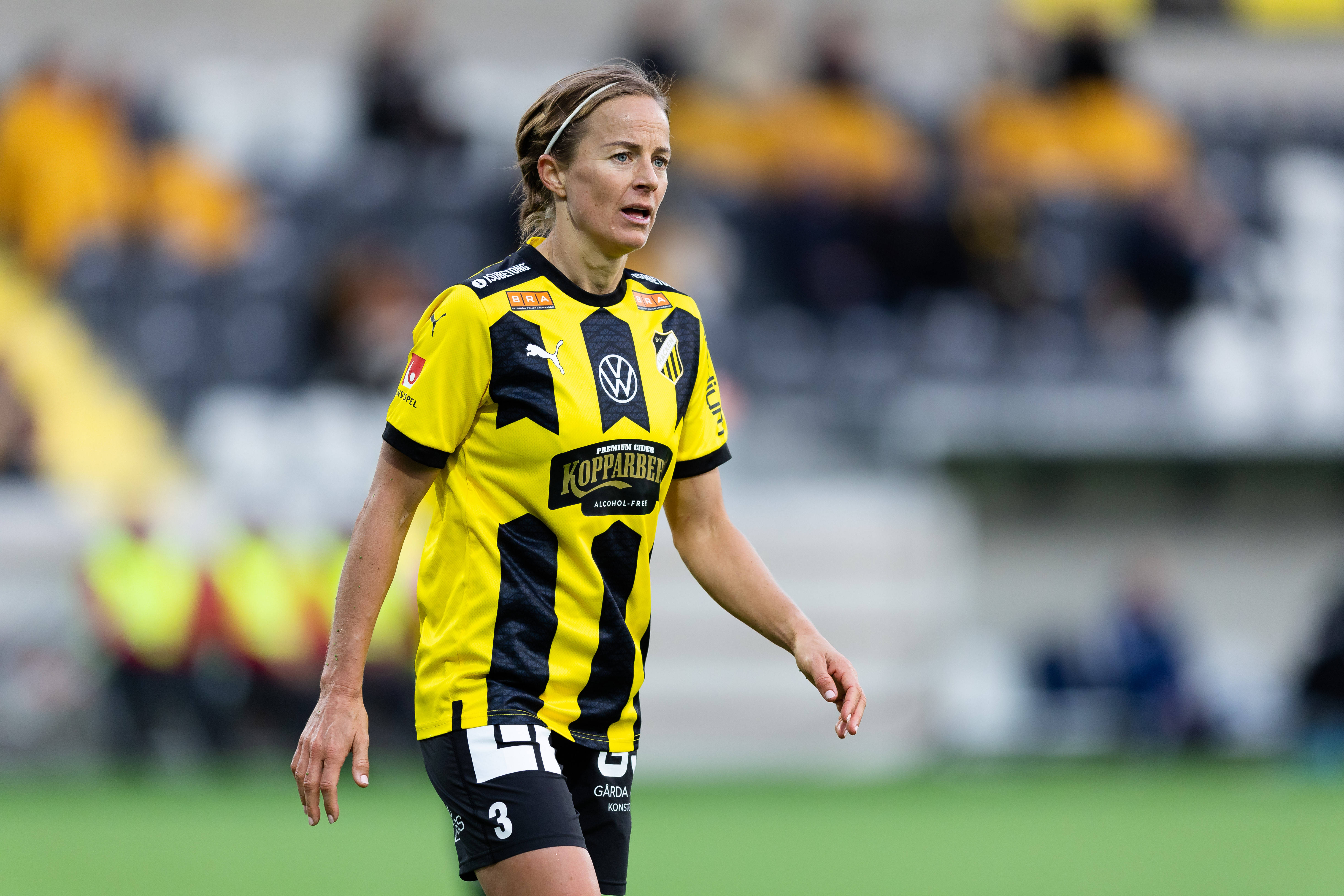 Häckens Aivi Luik during the Damallsvenskan football match between Häcken and IFK Norrköping on April 28, 2023 in Gothenburg.