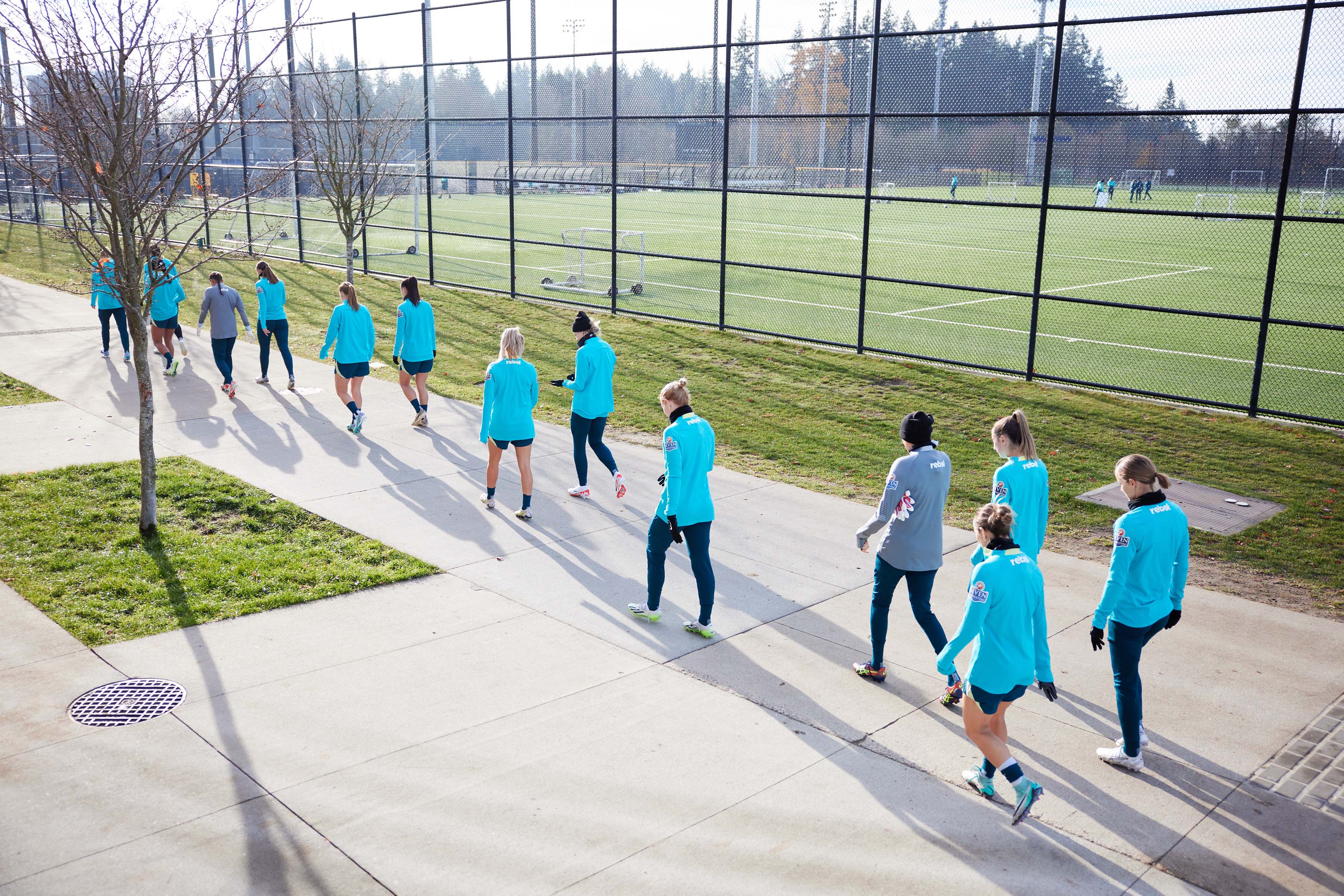The CommBank Matildas arriving at training in Vancouver, Canada. (Photo: Rachel Bach/By The White Line)