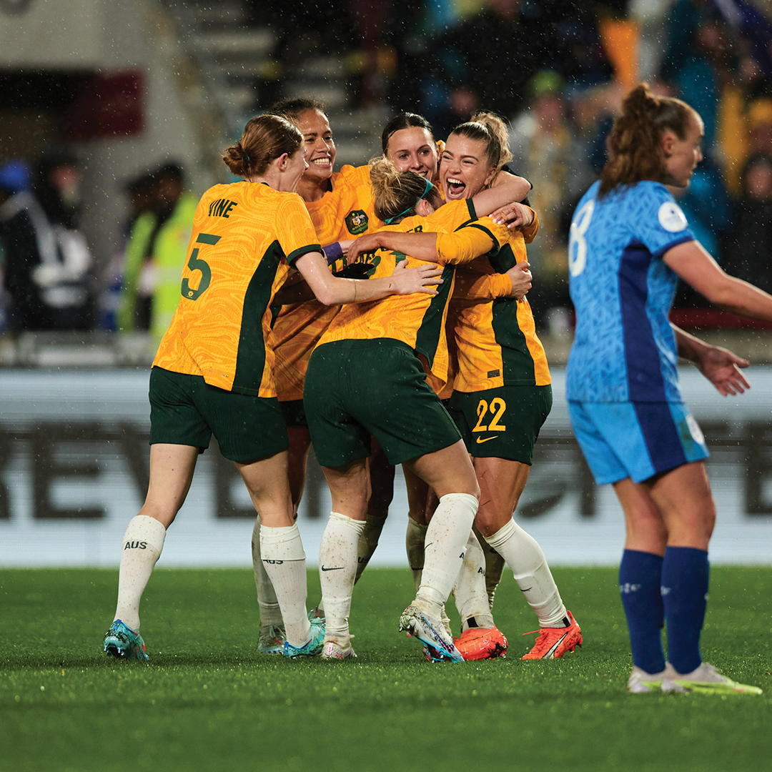 Charli celebrates her first-ever goal