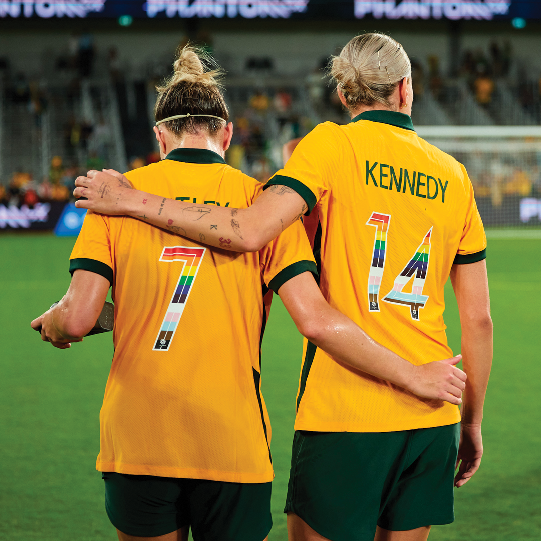 Wearing pride jerseys