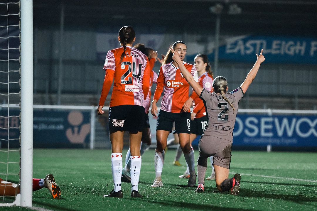 Charli Grant celebrates scoring her first goal for Tottenham Hotspur in their Conti Cup win over Southampton. (Photo: Spurs Women/X)
