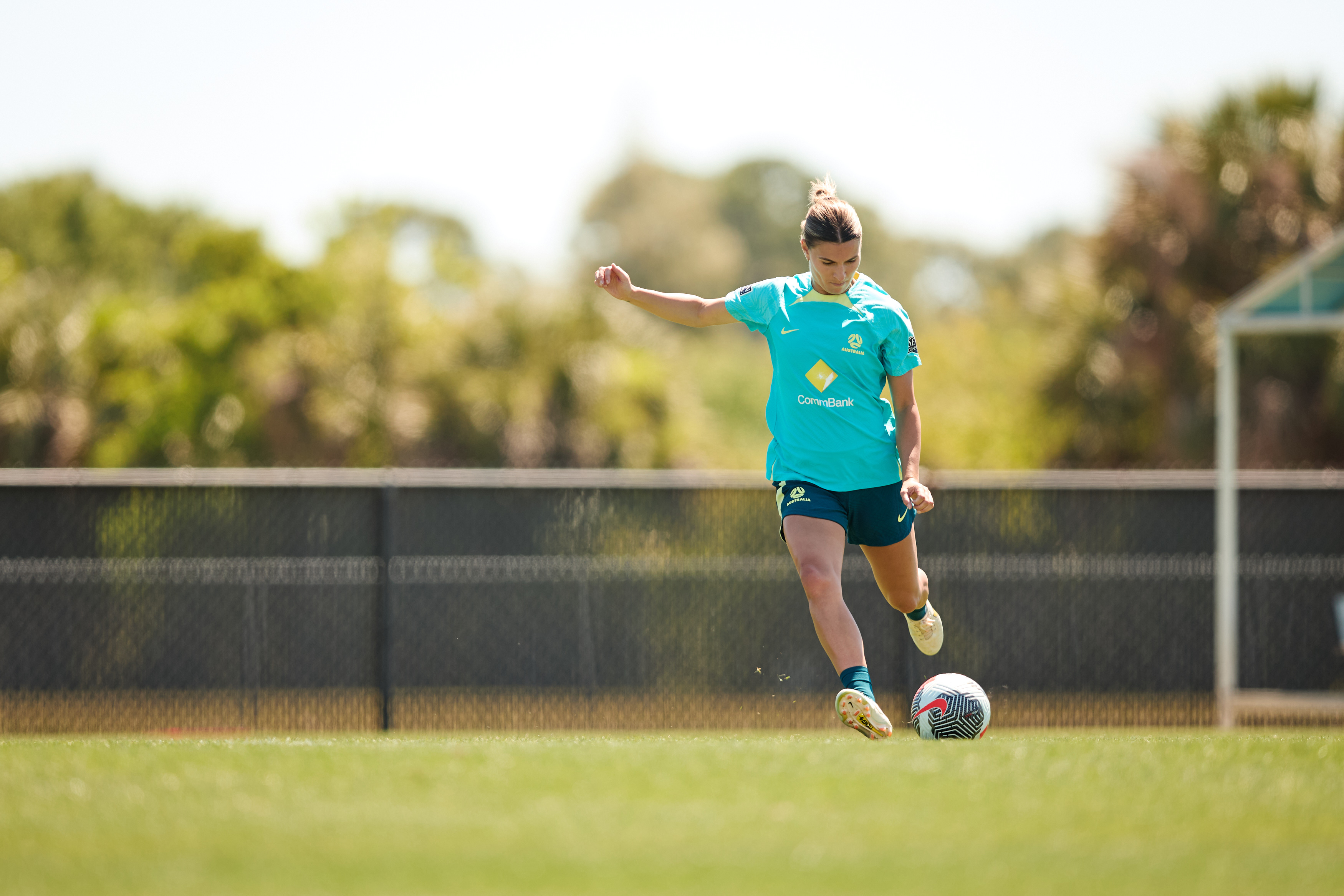 Steph Catley during training in Melbourne, Florida. (Photo: Rachel Bach/By The White Line)