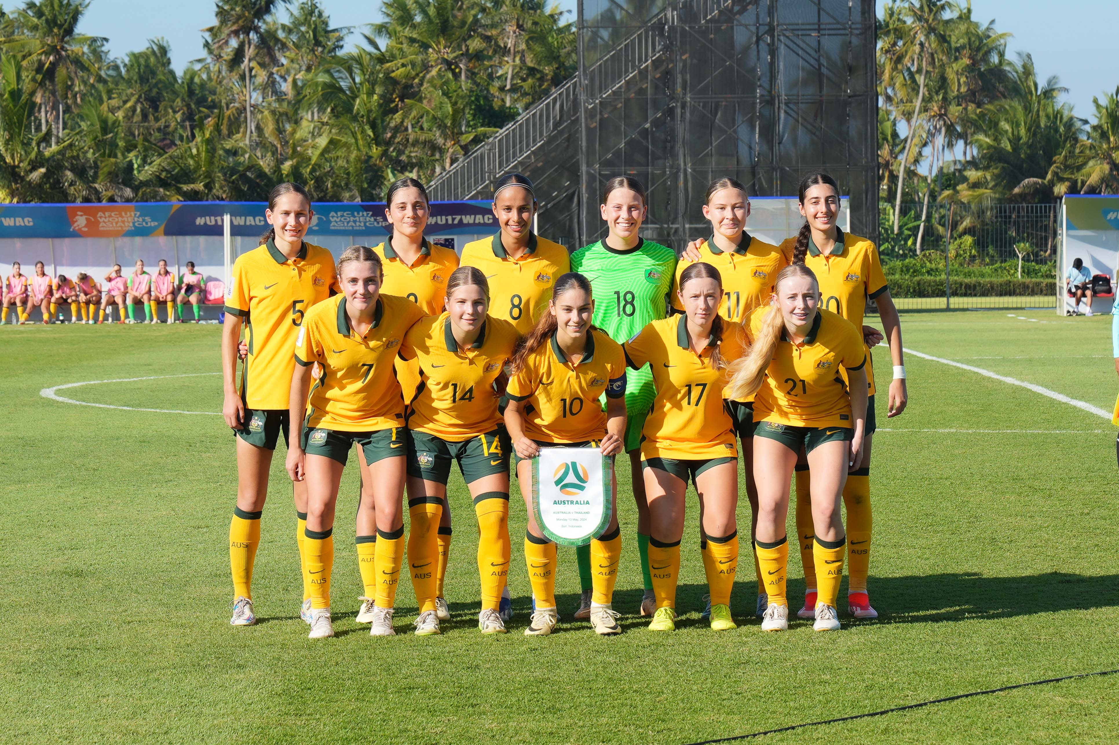 The CommBank Junior Matildas Starting XI vs Thailand. (Photo: AFC)
