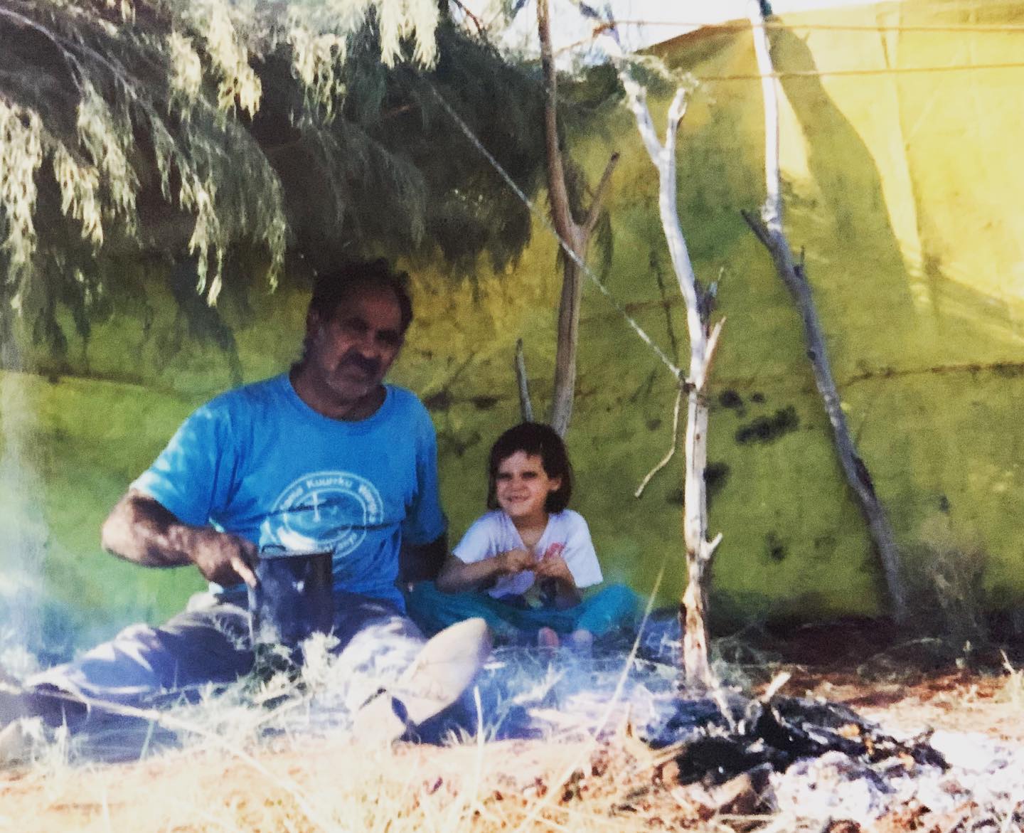 Lydia Williams as a child with dad, Ron.