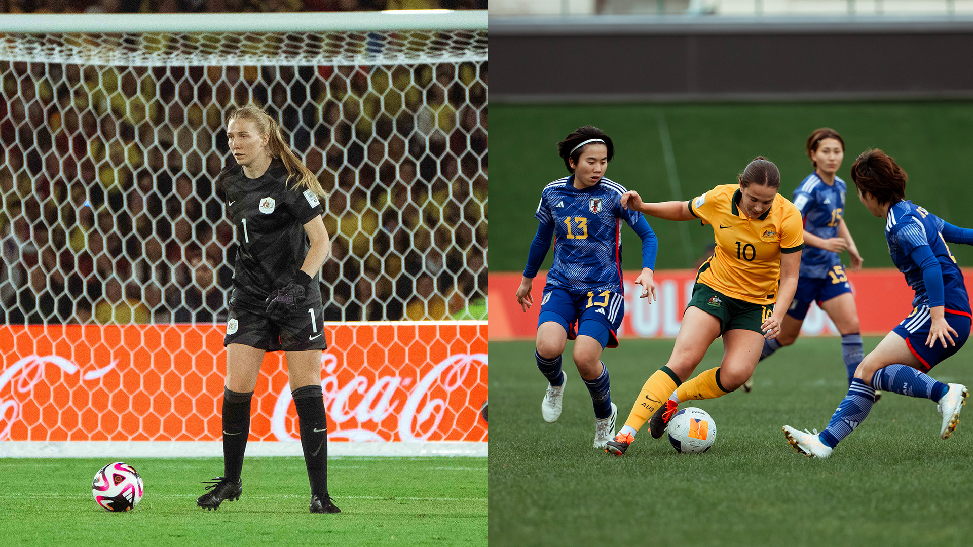 Chloe Lincoln (L) during the U-20 FIFA Women's World Cup 2024 & Daniela Galic (R) during the U-20 AFC Women's Asian Cup.