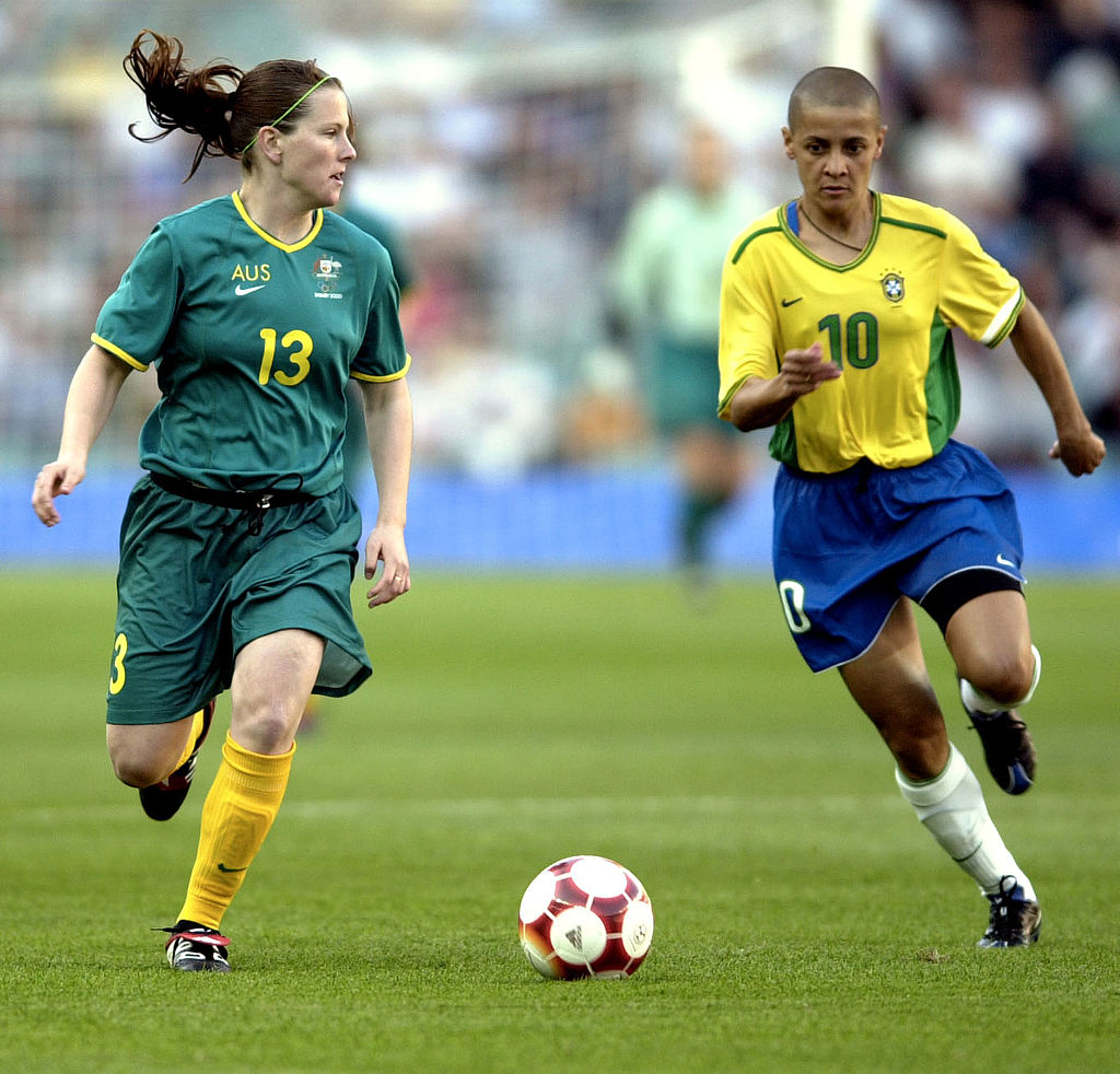 Ferguson taking on Brazil at Sydney 2000 Olympics