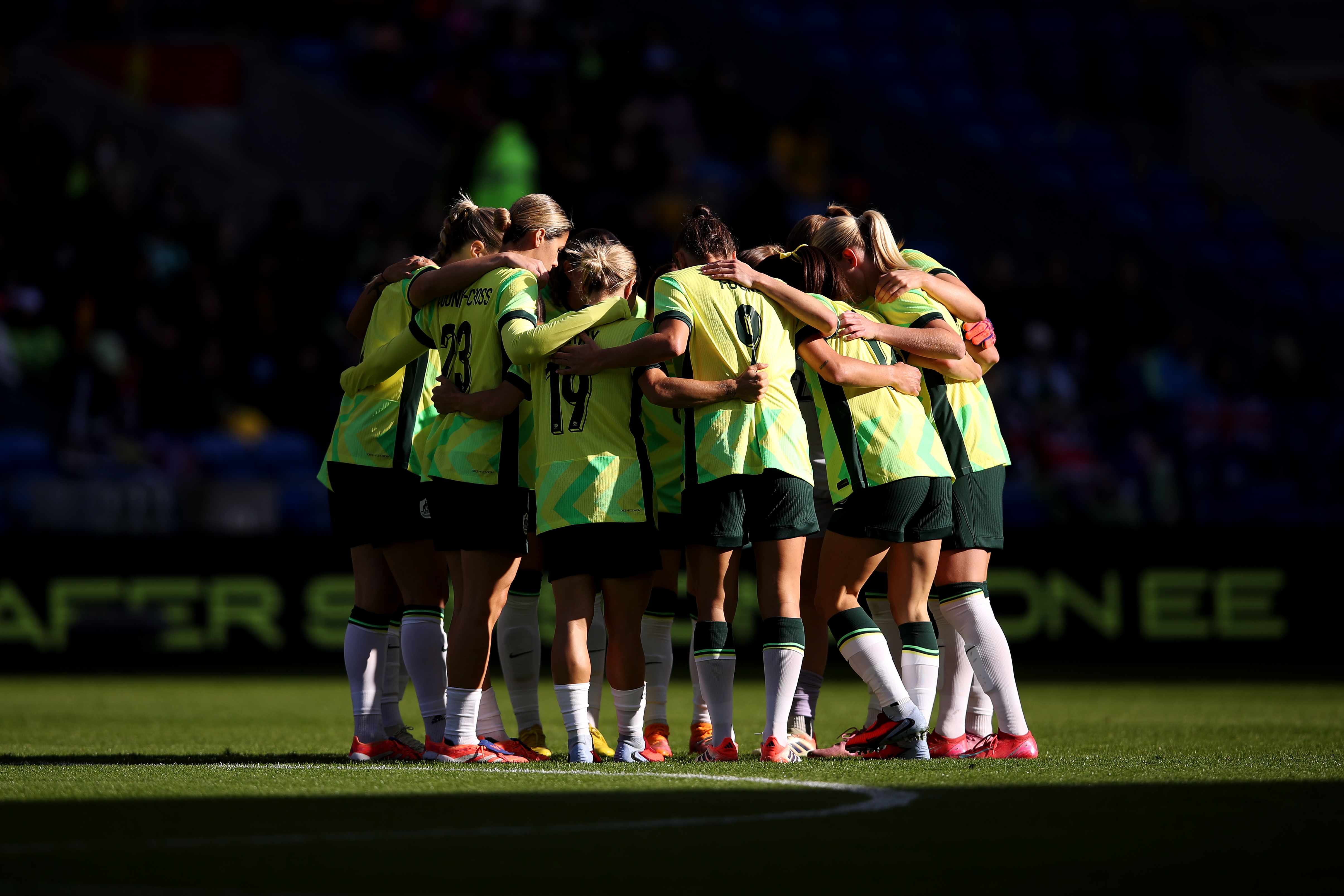 The CommBank Matildas during the clash against Wales at Cardiff City Stadium. (Photo: Jack Thomas/Football Australia)