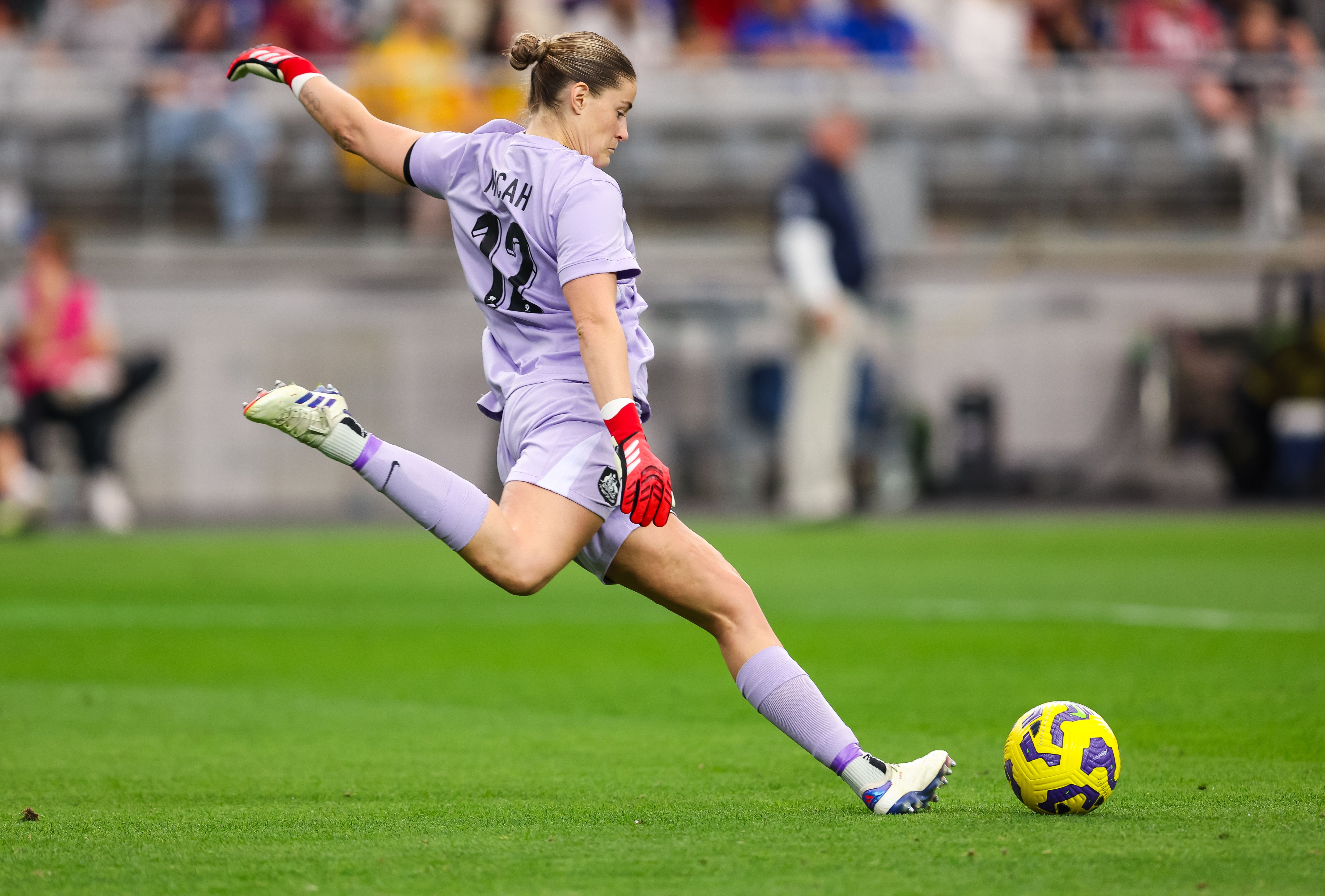 Teagan Micah in action against USA during the second match of the SheBelieves Cup (Photo: Mike Christy/Football Australia)