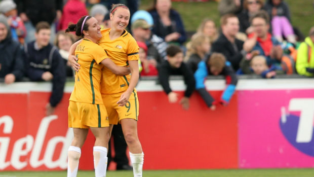 Lisa De Vanna and Caitlin Foord
