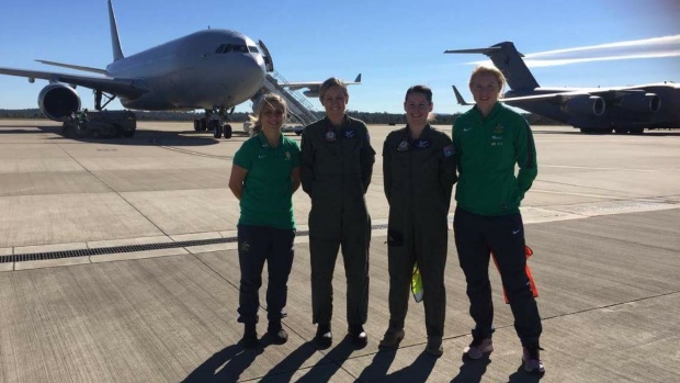 Matildas at RAAF base 2