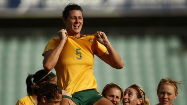 westfield matildas legend cheryl salisbury is carried off by teammates following her retirement
