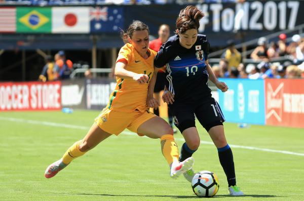 Hayley Raso in action for the Westfield Matildas.