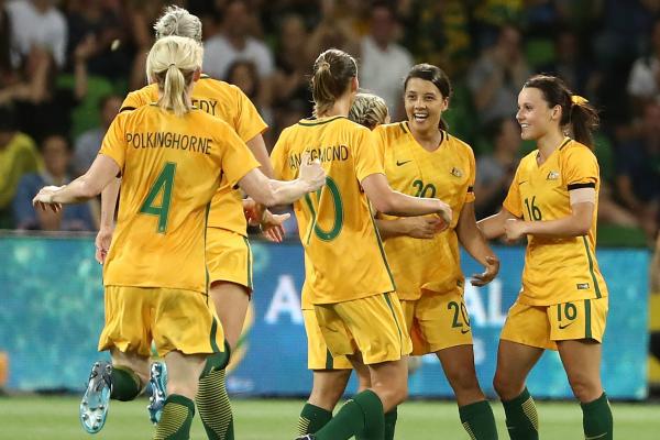 Westfield Matildas celebrate a goal