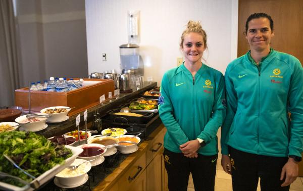 Westfield Matildas Ellie Carpenter and Lydia Williams