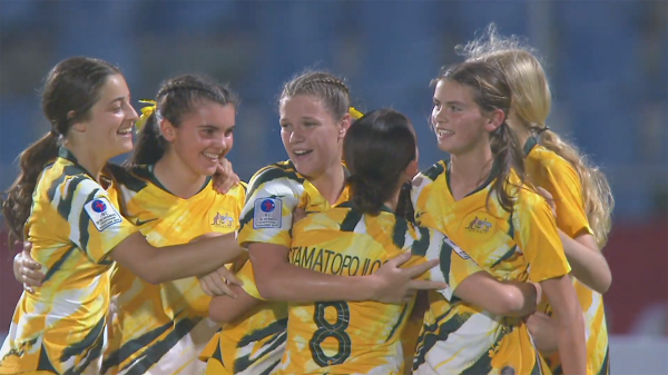 Junior Matildas celebrate