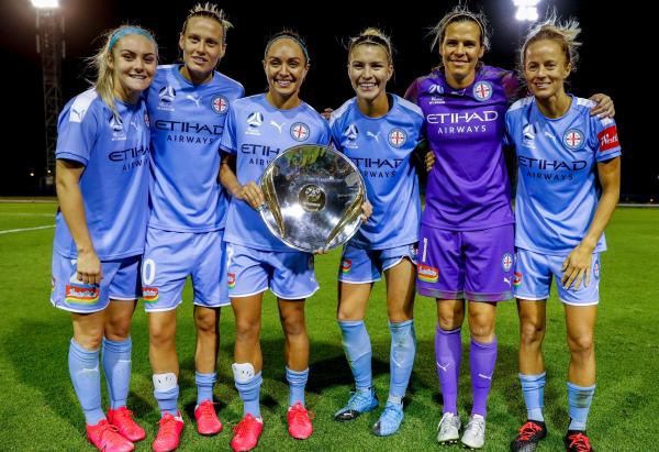Ellie Carpenter, Emily van Egmond, Kyah Simon, Steph Catley, Lydia Williams and Aivi Luik
