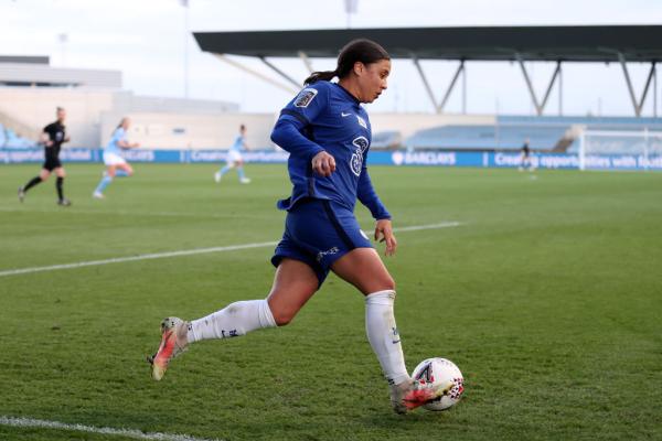 Sam Kerr on the ball for Chelsea 
