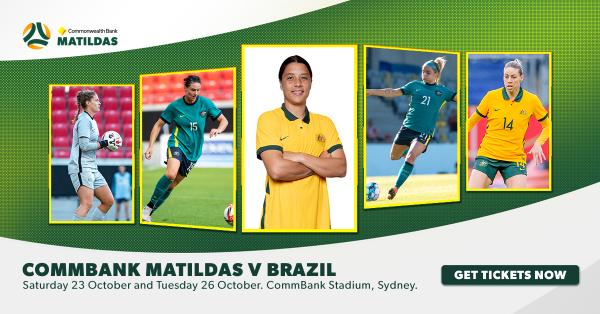 Tickets on sale for general public today for Commonwealth Bank Matildas v Brazil