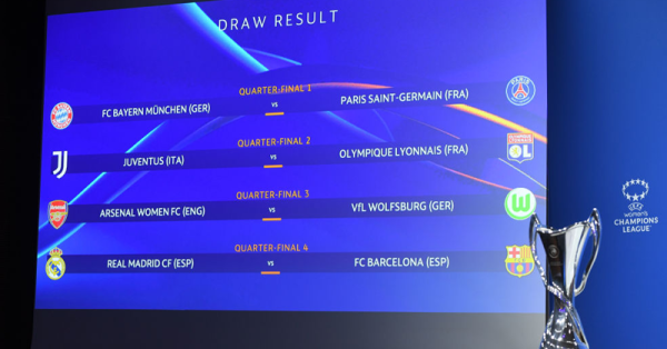 UWCL Quarter-Final Draw: Lyon take on Juventus; while Arsenal face Wolfsburg