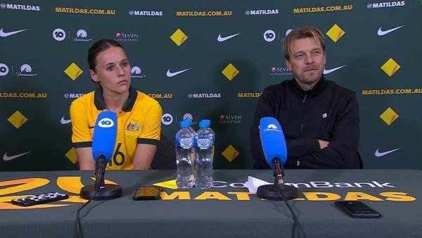 Tony Gustavsson & Hayley Raso | Post-Match Press Conference | AUS v THA