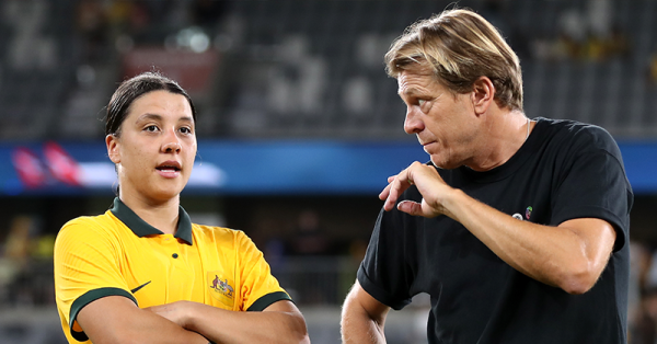 Sam Kerr & Tony Gustavsson talk after the Spain win in the Cup of Nations | Press Conference