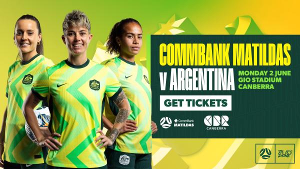 Tickets on sale to general public for our clash against Argentina at GIO Stadium