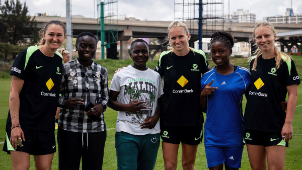 CommBank Matildas welcome Kibera girls to training in special KGSA visit