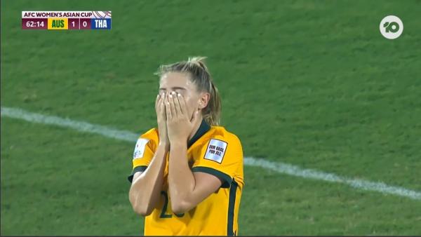 CHANCE: Siemsen - Youngster almost scores her first goal for Australia 