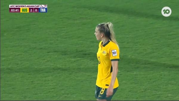 CROSSBAR: An almost own goal from Thailand smashes into the woodwork