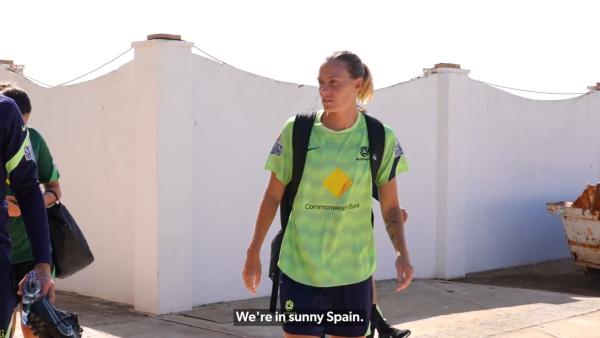 Emily van Egmond talks after training in Spain