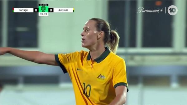 CHANCE: Van Egmond goes closest in first half | CommBank Matildas v Portugal