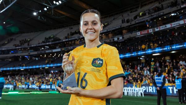 The joy of receiving the Player of the Match award, presented by rebel sport! ?