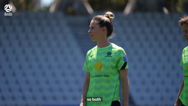 Elise Kellond-Knight talks after her first training back with the side