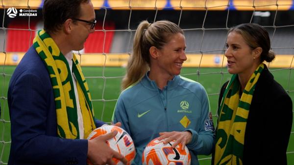 Elise Kellond-Knight talks about the #AUSvFRA announcement at Marvel Stadium today